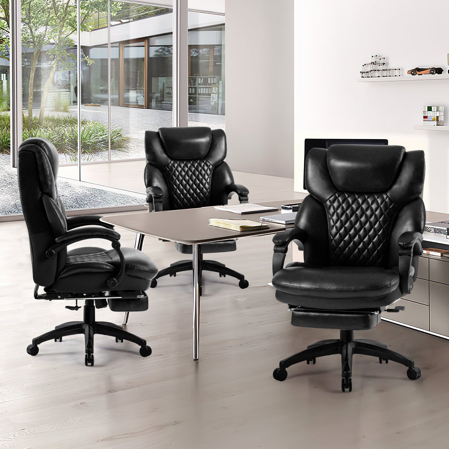 High Back PU Swivel Office Chair with Footrest SP-8018